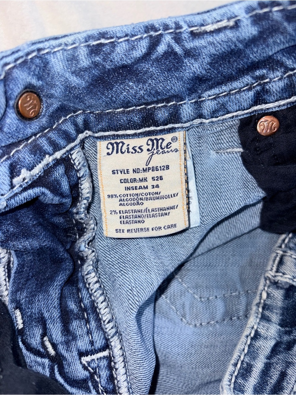 MISS ME Mid Rise Boot Jeans sz 30 - Picture 4 of 9